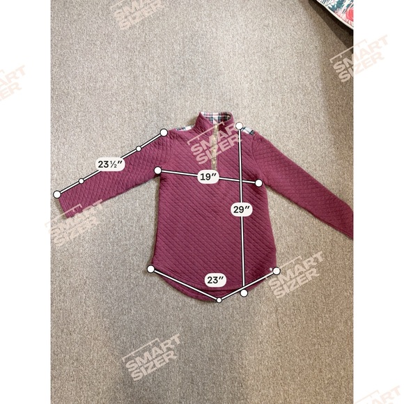 Marley Lilly Quilted Plaid Button Pullover Mock Neck Sweater, Burgundy, Medium - Picture 4 of 4